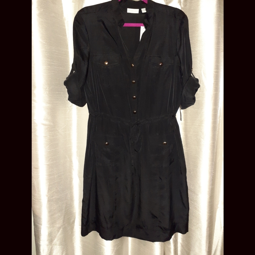 Drawstring Waisted Shirt Dress